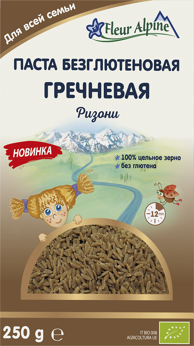 Паста гречневая без глютена Флер Альпин БИО ризони Андриани СПА кор ...