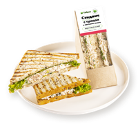 Сэндвич на зерновом хлебе С тунцом и зеленью салата, с майонезным соусом ФудРайдер ТАБРИС карт/уп, 2