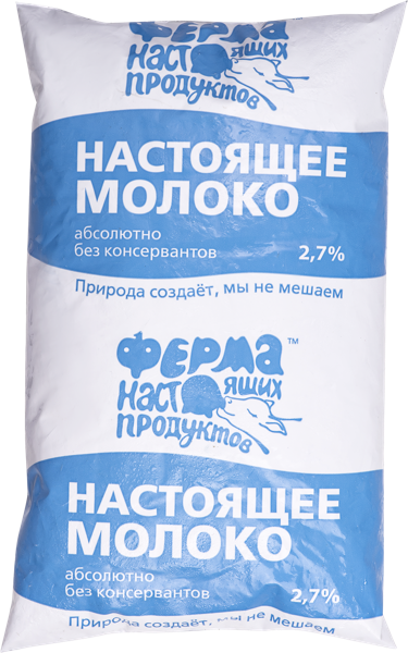 Молоко 2,7% Ферма настоящих продуктов Ферма Настоящих Продуктов м/у, 900 мл