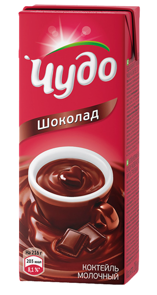 Коктейль 2% молочный Чудо шоколад ВБД т/п, 200 мл