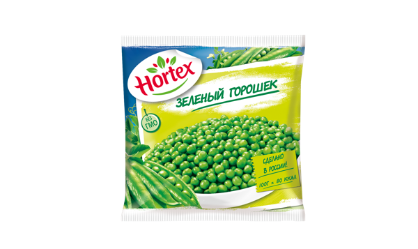 Овощи замороженные Хортекс горошек зеленый Ортика фрозен м/у, 400 г