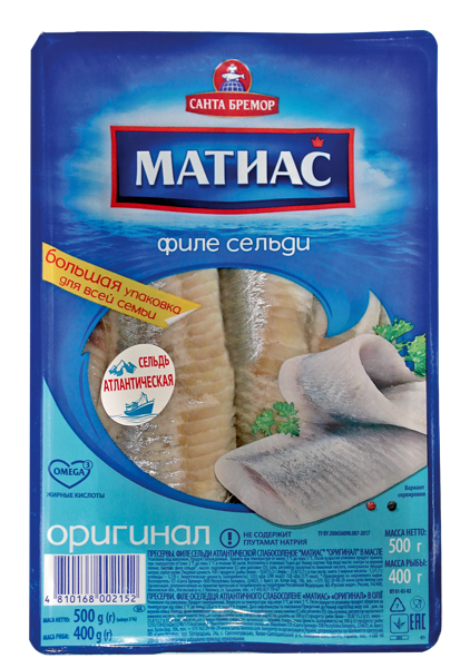 Пресервы Матиас филе сельди оригинальное Санта Бремор СП п/у, 500 г