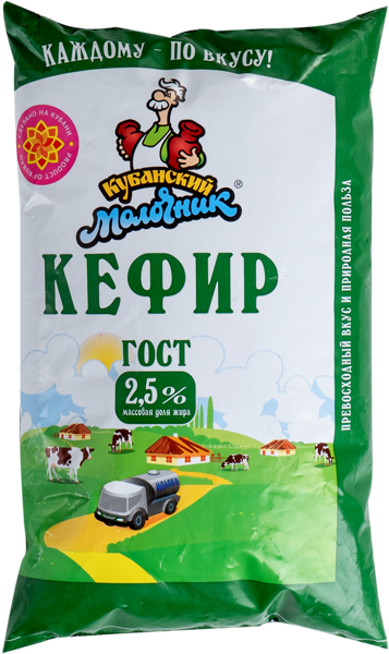 Кефир 2,5% Кубанский Молочник Ленинградский СК м/у, 900 мл