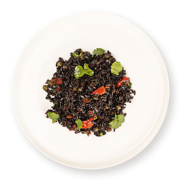 Рис на теппане Черный с овощами с соусом Удон В.Порядин-Табрис вес 