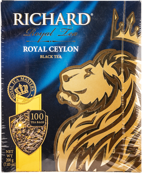 Чай черный в пакетиках Ричард королевский цейлонский Компания Май кор, 100*2 г