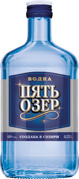 Водка Спирт Люкс 40% Пять Озер Омсквинпром с/б, 0,25 л