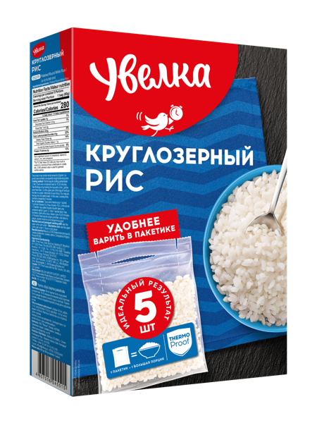 Рис круглозерный Увелка 5*80 Ресурс кор, 400 г купить в магазине Табрис