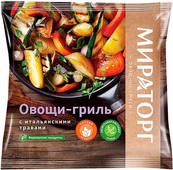 Овощная смесь замороженная Витамин овощи-гриль с травами Трио Инвест м/у, 400 г