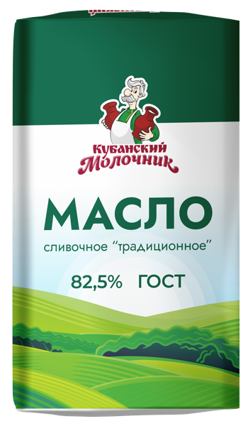 Масло 82,5% сливочное Кубанский Молочник традиционное Ленинградский СК м/у, 170 г