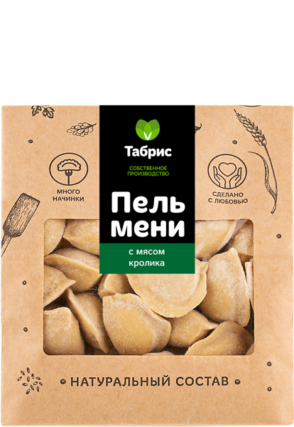Пельмени замороженные С мясом кролика СП ТАБРИС м/у, 500 г