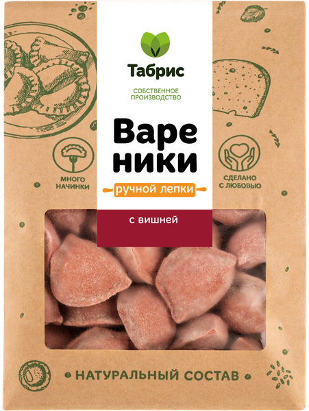 Вареники замороженные Ручной лепки с вишней СП ТАБРИС м/у, 1000 г