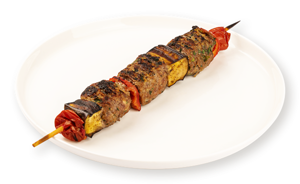 Люля-Кебаб на шпажке по-армянски С бараниной говядиной курицей баклажаном болгарским пер от бренд-ше