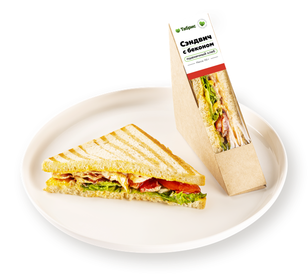 Сэндвич на пшеничном хлебе с беконом, с соусом Спайси ФудРайдер ТАБРИС карт/уп, 110 г