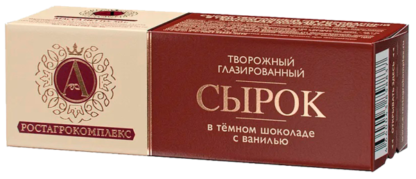 Сырок творожный 5% в темном шоколаде А.РостАгроКомплекс с ванилью РостАгроКомплекс кор, 50 г