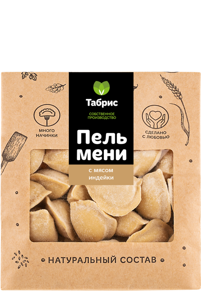Пельмени замороженные с мясом индейки СП ТАБРИС м/у, 500 г