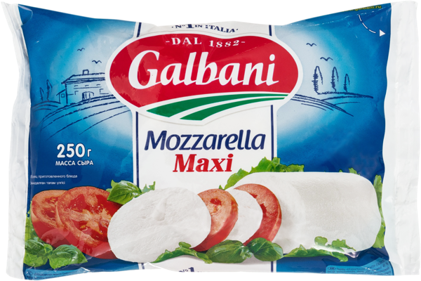 Сыр 45% свежий Гальбани моцарелла макси Лакталис м/у, 250 г