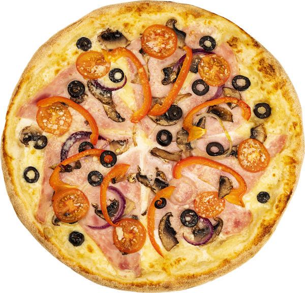 Пицца на белом соусе C ветчиной и грибами СП ТАБРИС карт/уп, 630 г