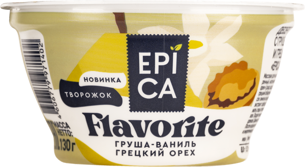 Десерт 8% творожный Эпика груша ваниль грец орех Эрманн п/б, 130 г