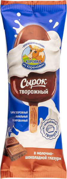 Сырок творожный 23% эскимо в мол шок Коровка из Кореновки с ванилью Кореновский МКК кор, 50 г