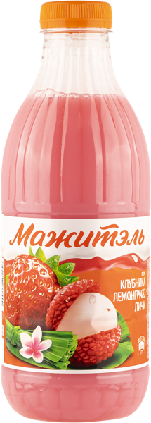 Напиток 0,05% сывороточный Мажитель Дж7 клубника лемонграсс личи ВБД п/б, 950 мл