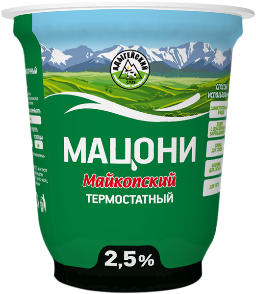 Мацони 2,5% термостатный Майкопский Адыгейский МК п/б, 300 г