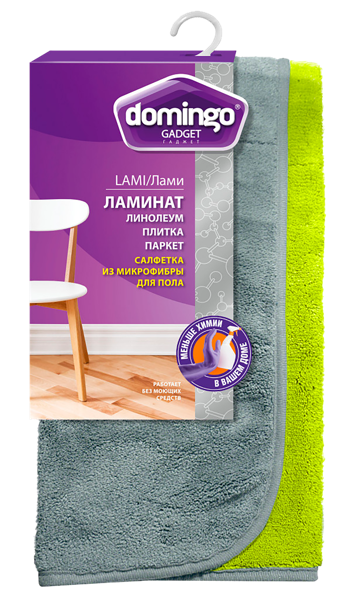 Салфетка 50*60см для пола Доминго лами микрофибра двусторон Доминго м/у, 1 шт