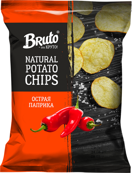 Чипсы картофельные Бруто острая паприка Стамба м/у, 130 г