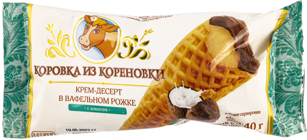 Сырок глазированный 19% в рожке Коровка из Кореновки с кокосом Кореновский МКК м/у, 40 г