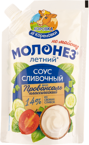 Молонез 14% сливочный Коровка из Кореновки летний провансаль Кореновский МКК м/у, 220 г
