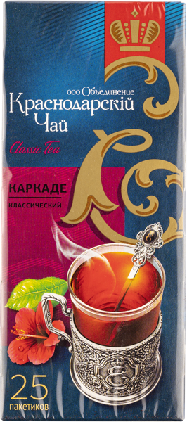 Напиток чайный в пакетиках Краснодарский чай Века каркаде Объединение Краснодарский чай кор, 25*1,7 