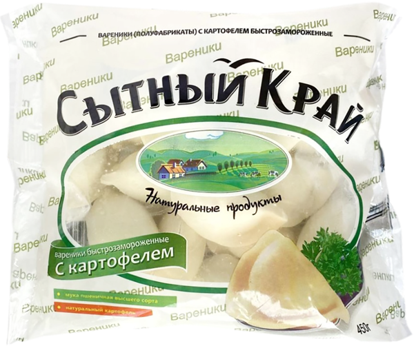 Вареники замороженные Сытный край с картофелем Леженин И.А. ИП м/у, 450 г