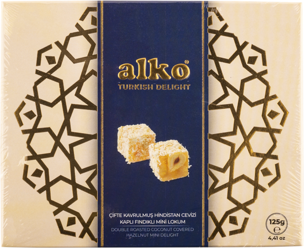 Рахат-Лукум в кокосовой стружке Алко мини с лесным орехом Алко п/у, 125 г