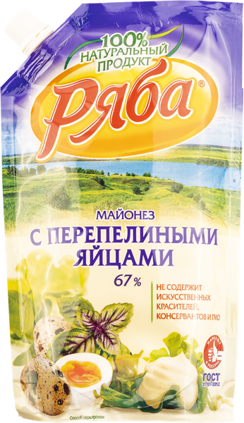 Майонез 67% Ряба с перепелиными яйцами НМЖК м/у, 350 г