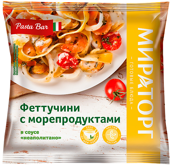 Паста с морепродуктами Витамин феттучини Трио Инвест м/у, 400 г