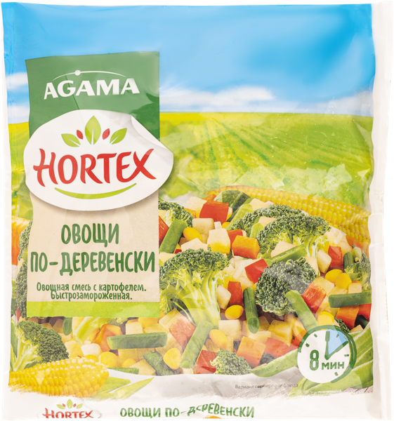 Овощная смесь замороженная Хортекс по-деревенски Агама Роял Гринланд м/у, 400 г