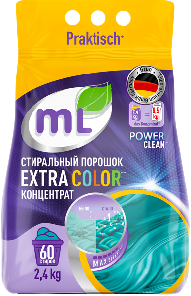 Стиральный порошок концентр Майн либе экстра цветное белье Белая Мануфактура м/у, 2,4 КГ