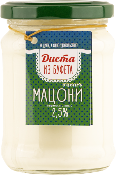 Мацони 2,5% термостатный Диета из Буфета КубаньРус-Молоко с/б, 230 г