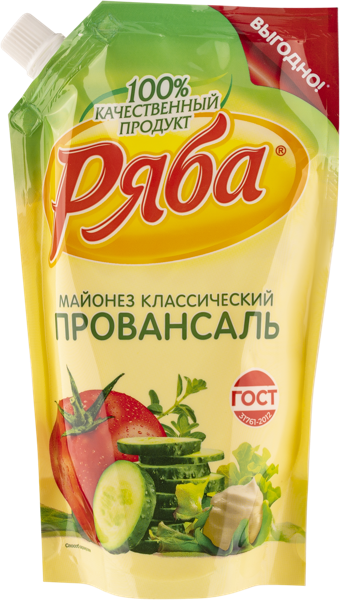 Майонез 50,5% Ряба классический провансаль НМЖК м/у, 200 г