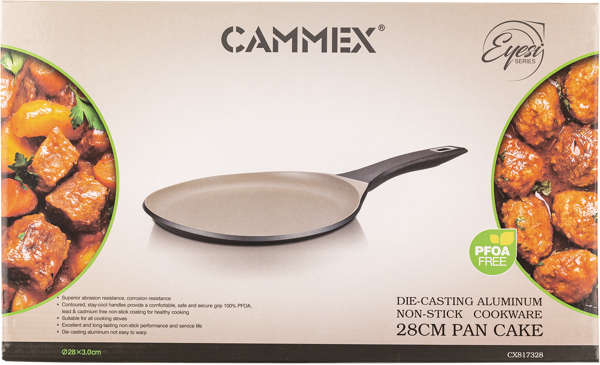 Сковорода 28см черная инд Каммекс алюминиевая блинная Каммекс к/у, 1 шт