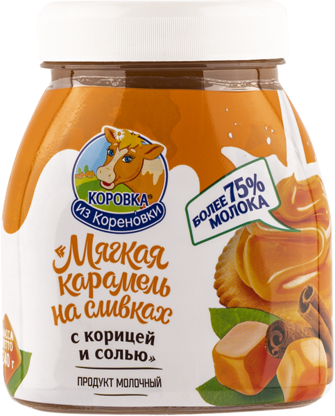 Карамель 19% на сливках Коровка из Кореновки с корицей солью Кореновский МКК п/б, 340 г