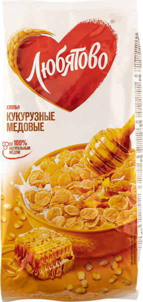 Хлопья кукурузные Любятово медовые Келлогг Рус м/у, 250 г
