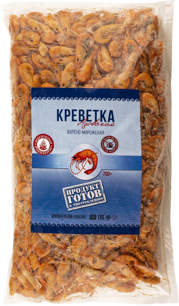 Морепродукты варено-мороженая Креветка Азовская подкопченая ИП Брыков м/у, 500 г