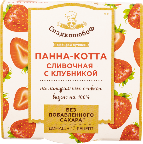 Десерт с клубникой Сладколюбоф панна-котта Полезный продукт п/б, 110 г