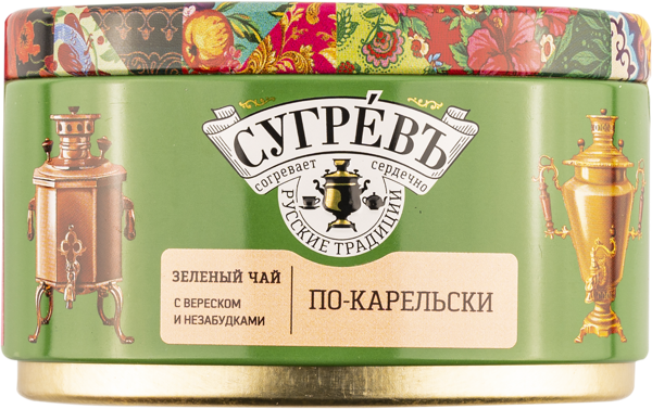 Чай зеленый с леденцами Сугревъ по-карельски Тико ж/б, 90 г