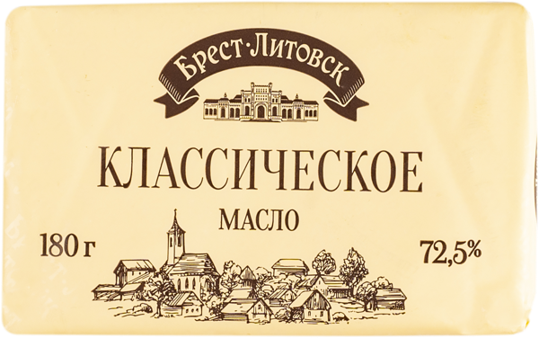 Масло 72,5% сливочное Брест-Литовск классическое Савушкин продукт м/у, 180 г