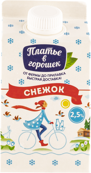 Напиток 2,5% кисломолочный Платье в горошек Снежок Новокубанский МК т/р, 450 мл