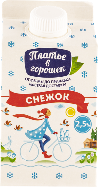 Напиток 2,5% кисломолочный Платье в горошек снежок Новокубанский МК т/р, 450 мл