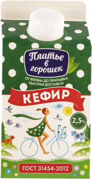Кефир 2,5% Платье в горошек Новокубанский МК т/р, 450 г