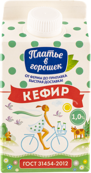 Кефир 1% Платье в горошек Новокубанский МК т/р, 450 г