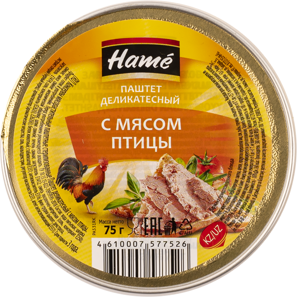 Паштет Хаме с мясом птицы Хаме Фудс ж/б, 105 г